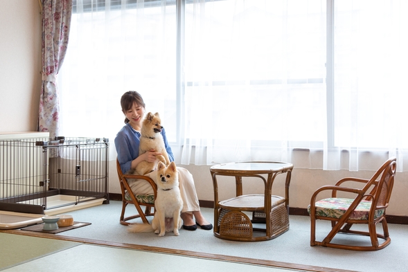 【カニ会席プラン】夕食はワンちゃんと一緒にゆったりの個室で！ズワイガニ2枚相当☆2つの特典付き♪